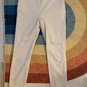 Sezane Women's Cream Houndstooth Trousers